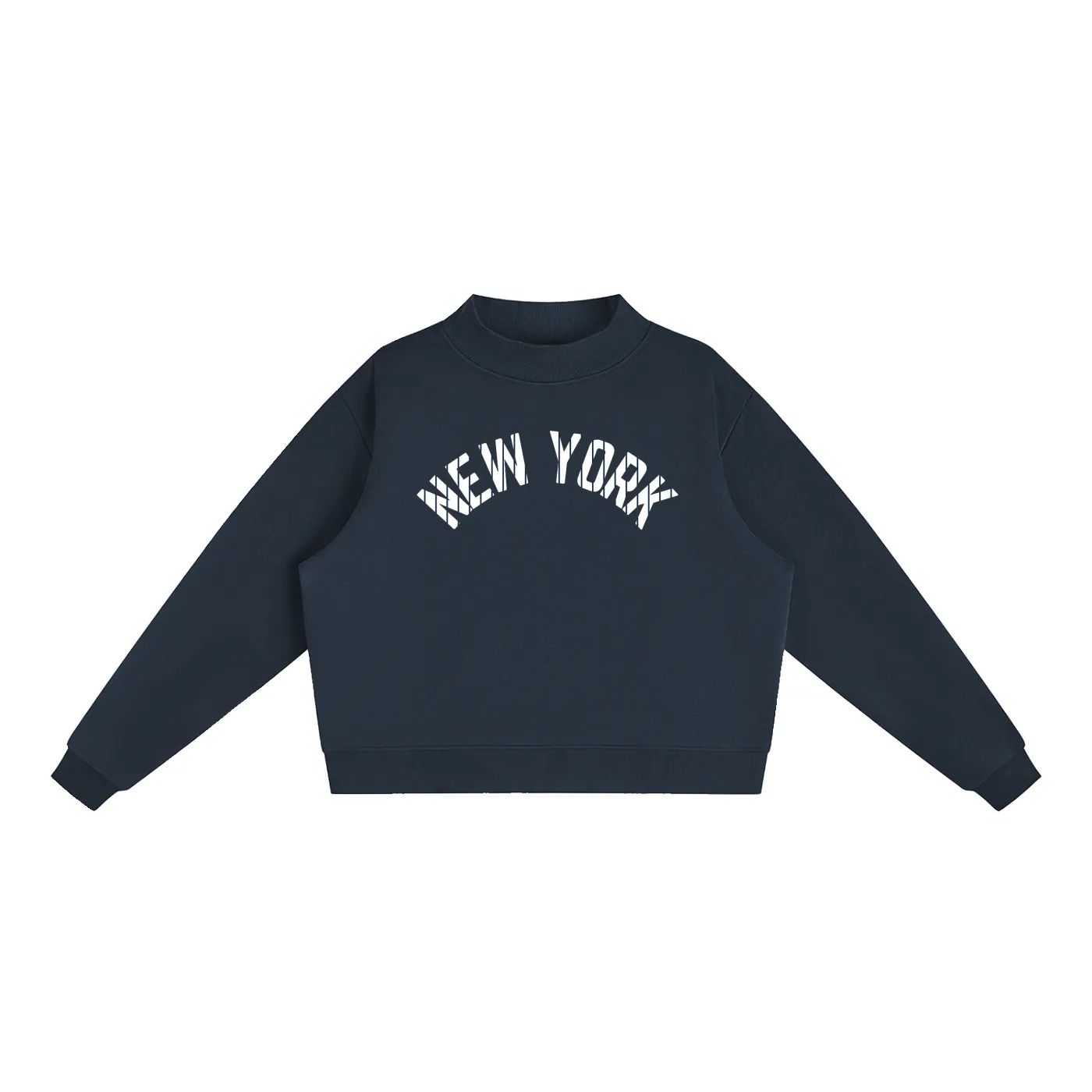 New York Pinstripe Mock Neck Fleece Sweatshirt