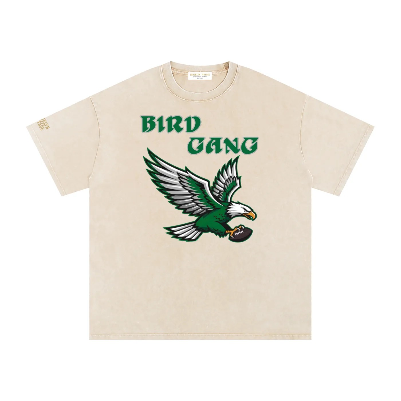 Bird Gang Vintage Washed Oversized Tee