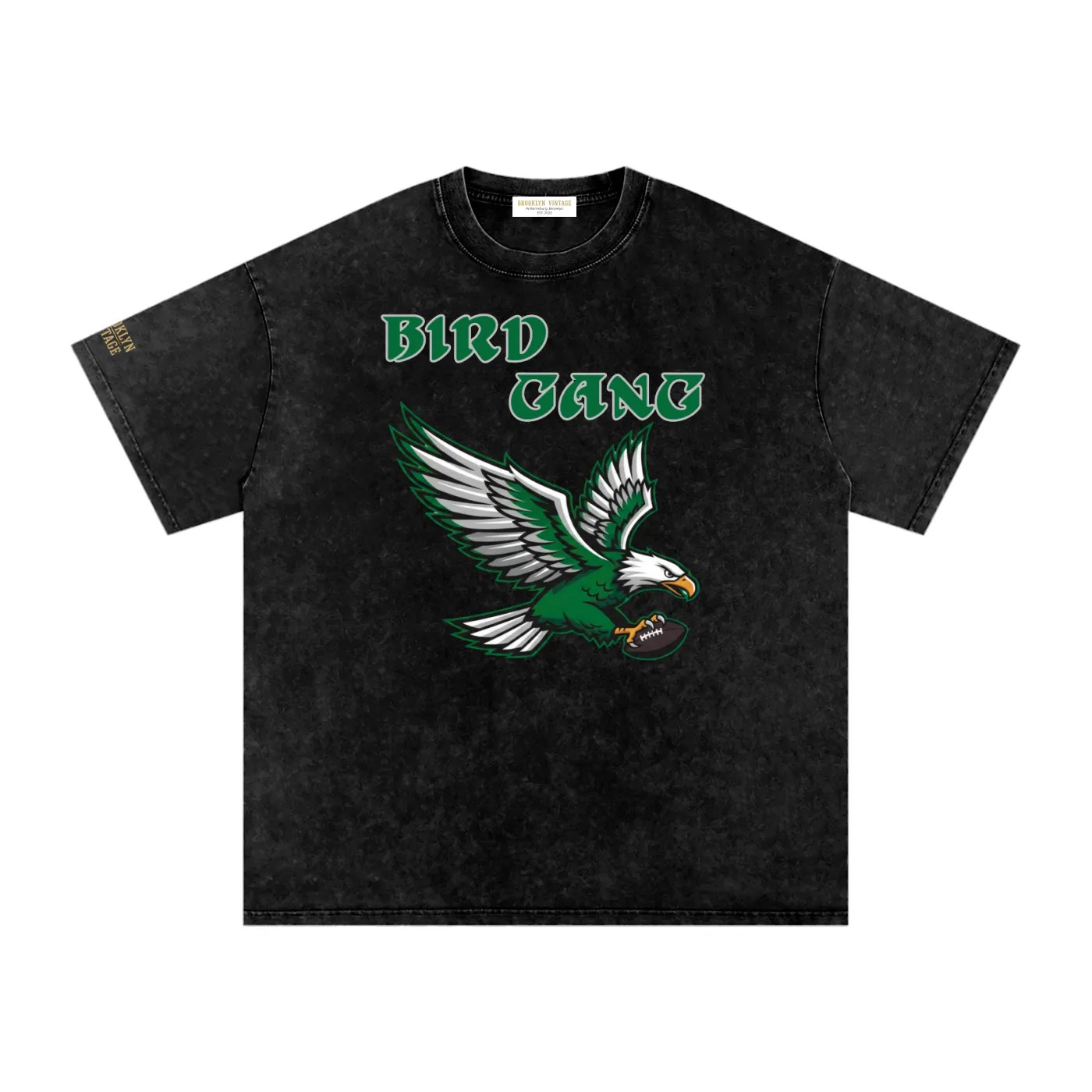 Bird Gang Vintage Washed Oversized Tee