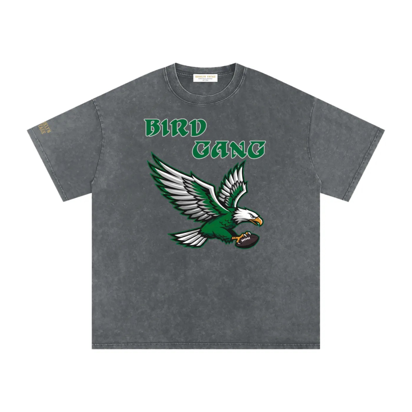 Bird Gang Vintage Washed Oversized Tee
