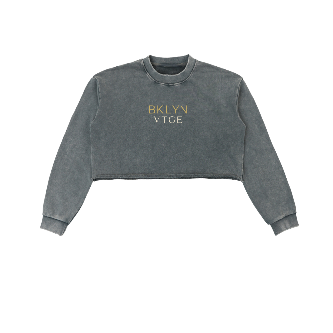 Women's Vintage Snow Washed Raw Edge Cropped Sweatshirt