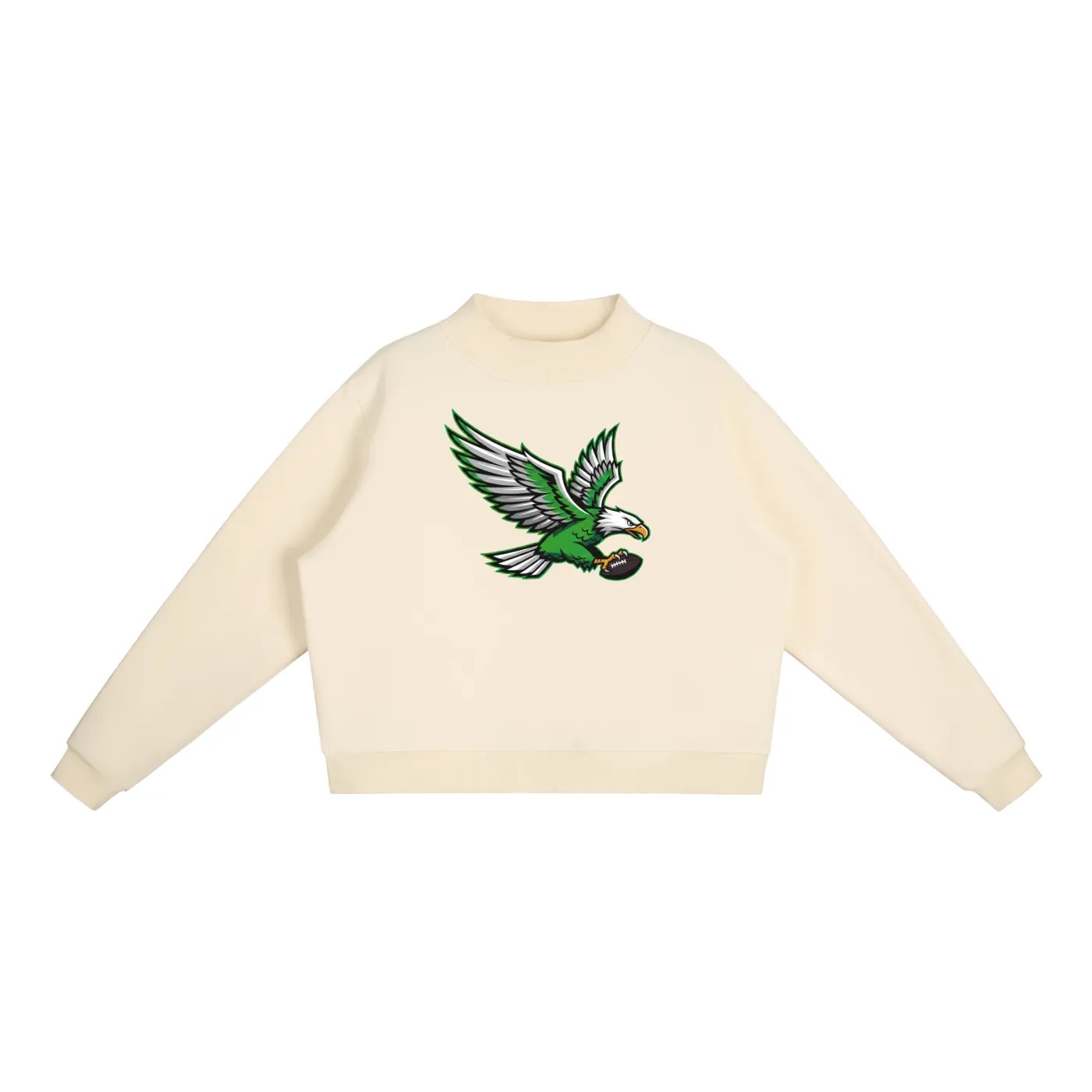 Birds Mock Neck Fleece Sweatshirt