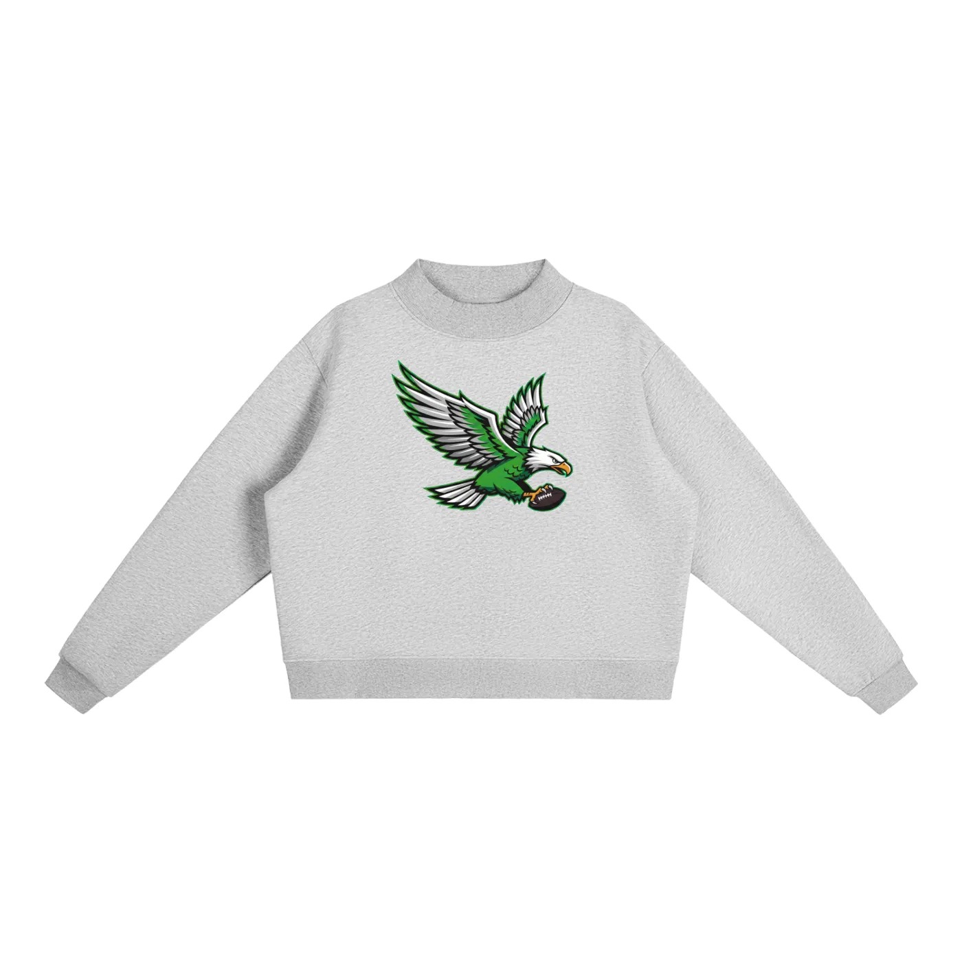 Birds Mock Neck Fleece Sweatshirt