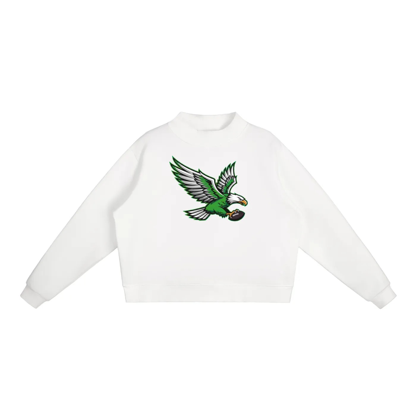 Birds Mock Neck Fleece Sweatshirt