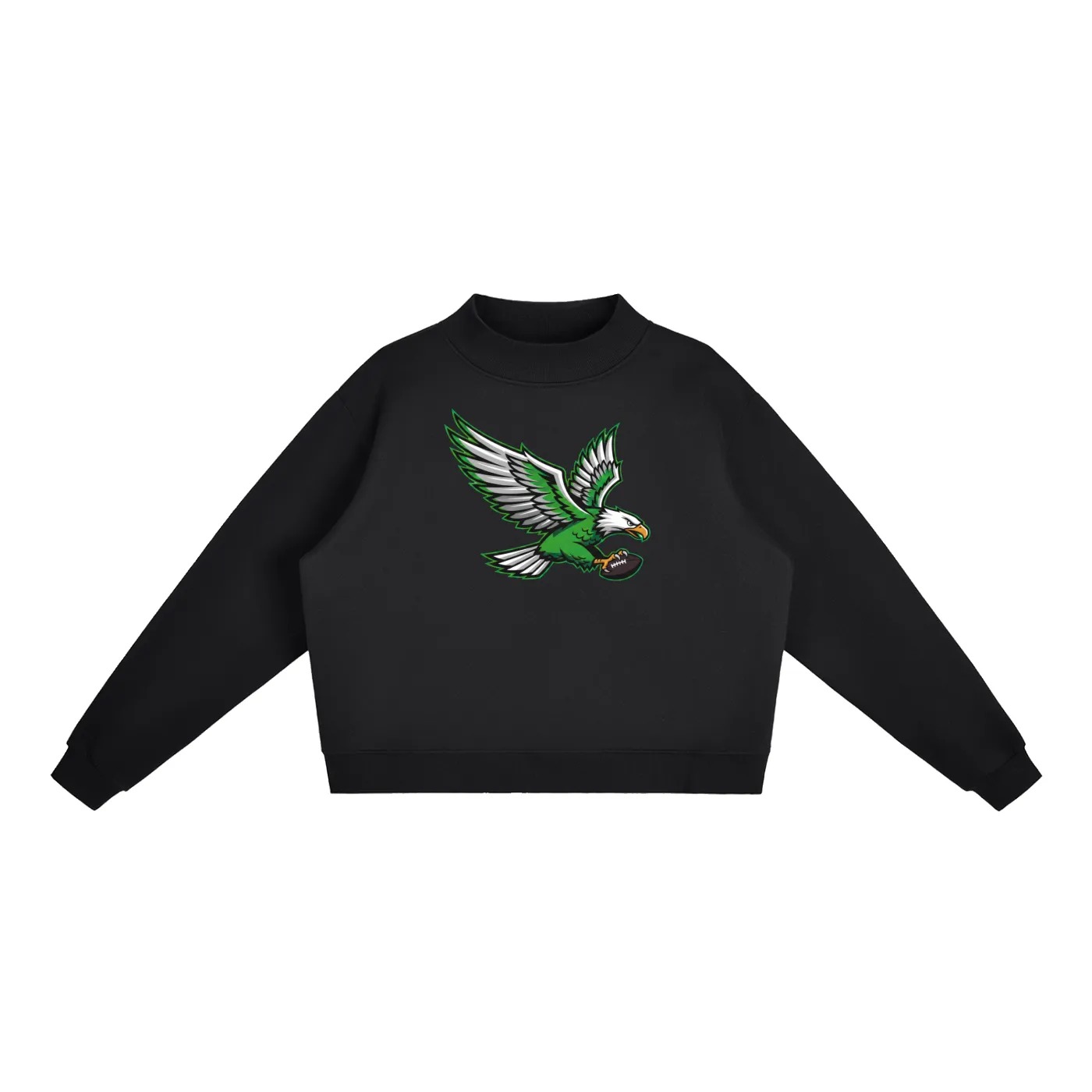 Birds Mock Neck Fleece Sweatshirt