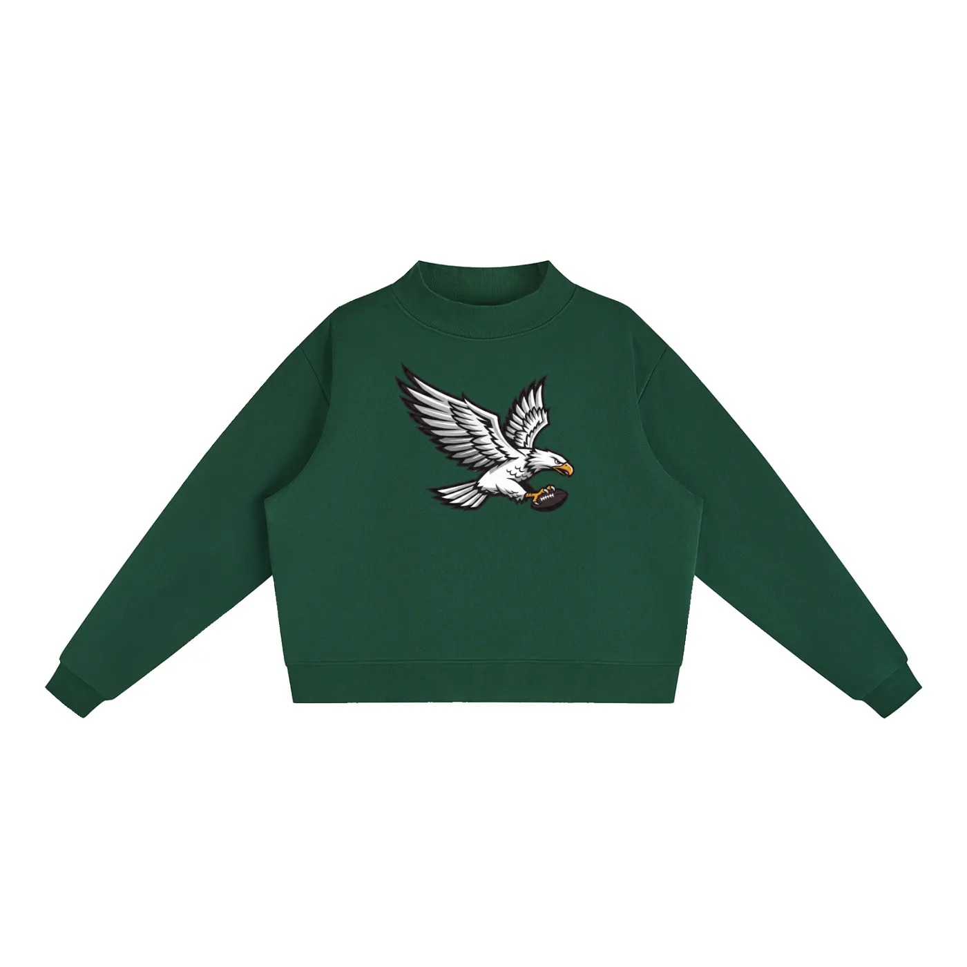 Birds Mock Neck Fleece Sweatshirt